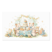 Cute aquarelle Hamster Garden Party