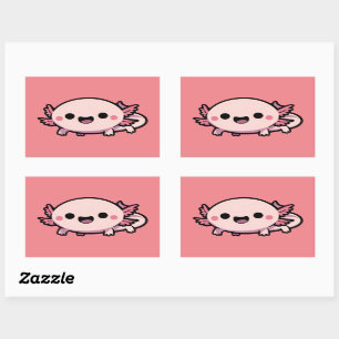 Sticker Rectangulaire Cute Chibi Axolotl