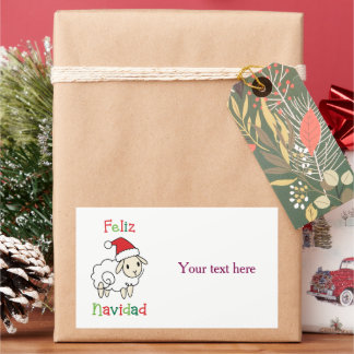 Sticker Rectangulaire Cute Christmas Sheep – Feliz Navidad