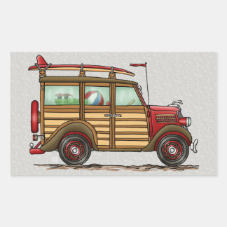 Sticker Rectangulaire Cute Surfing Woody