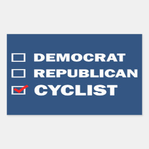 Sticker Rectangulaire Cycliste démocrate républicain