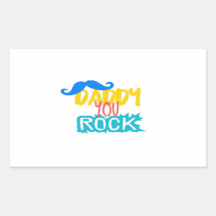 Sticker Rectangulaire Daddy You Rock
