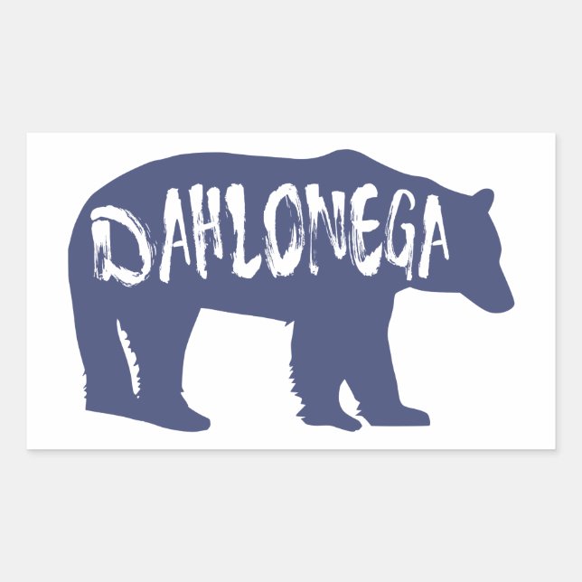 Sticker Rectangulaire Dahlonega Georgia Bear (Devant)