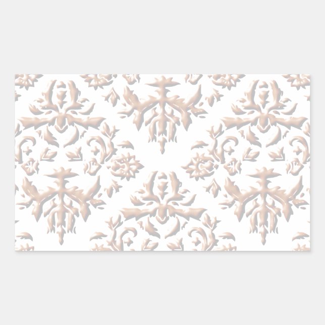Sticker Rectangulaire Damas 3D (Devant)