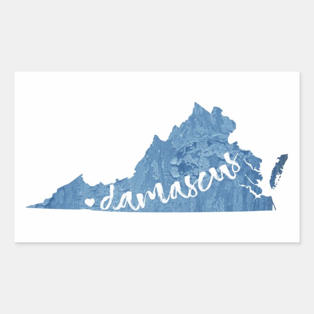 Sticker Rectangulaire Damas, Virginia Wood Grain (Devant)
