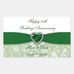 Sticker Rectangulaire Damask 55e anniversaire du Mariage