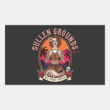 Dame de café tatouée rétro vintage