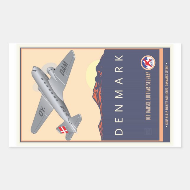 Sticker Rectangulaire Danemark (Devant)