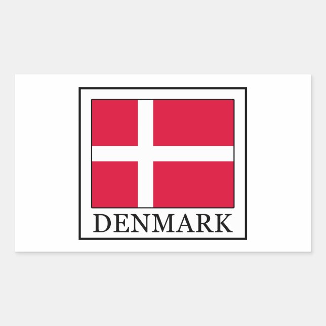 Sticker Rectangulaire Danemark (Devant)