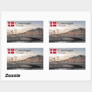 Sticker Rectangulaire Danemark Copenhague