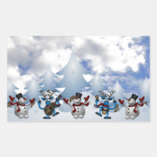 Sticker Rectangulaire Danse de Noël