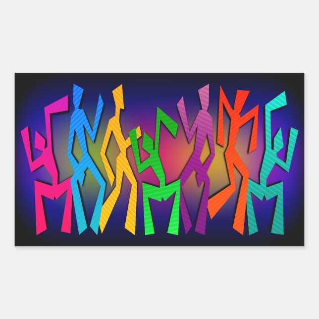 Sticker Rectangulaire Danseurs géniaux (Devant)
