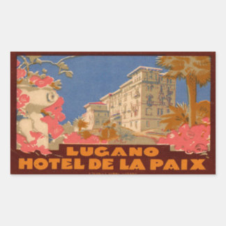 Sticker rectangulaire de l'Hôtel de la Paix Lugano