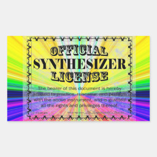 Sticker rectangulaire de licence de synthétiseur