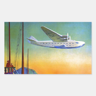 Sticker rectangulaire de voyage aérien transpacifi