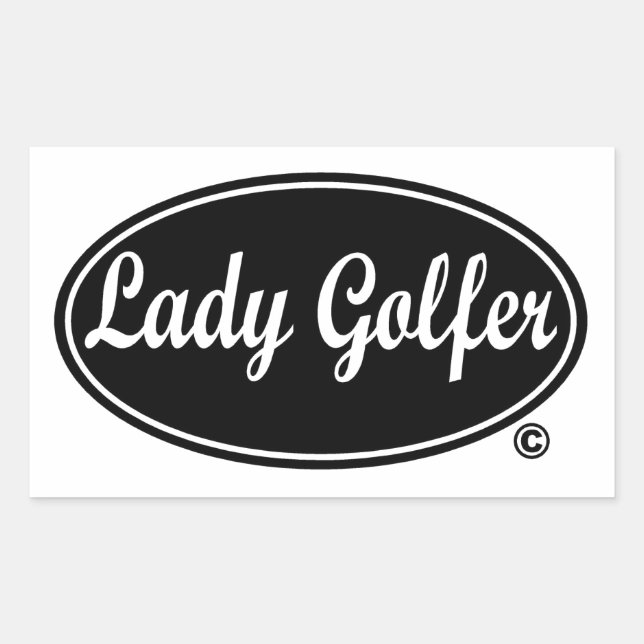 Sticker Rectangulaire Décal de Lady Golfer (Devant)