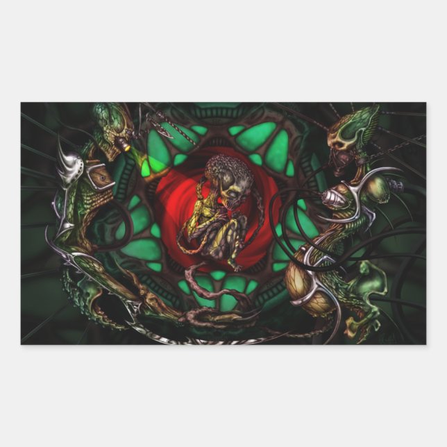 Sticker Rectangulaire Décal famille Alien (Devant)
