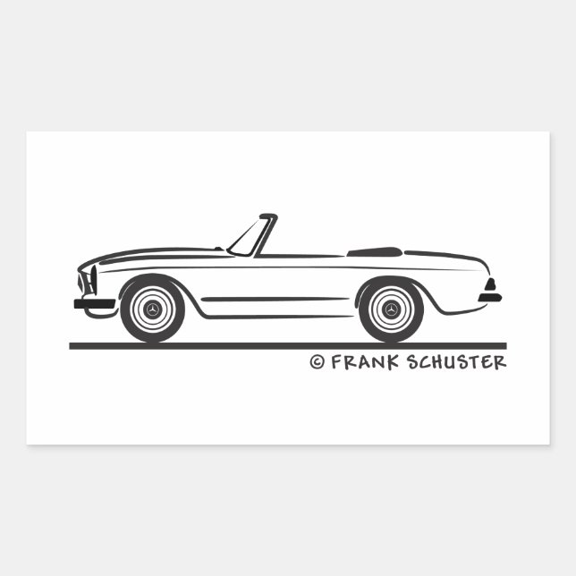 Sticker Rectangulaire Décapotable de Mercedes (Devant)