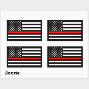 Sticker Rectangulaire Décor American Mince Red Line