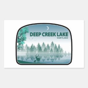 Sticker Rectangulaire Deep Creek Lake Maryland Cerf