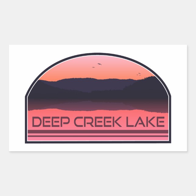 Sticker Rectangulaire Deep Creek Lake Maryland Red Sunrise (Devant)