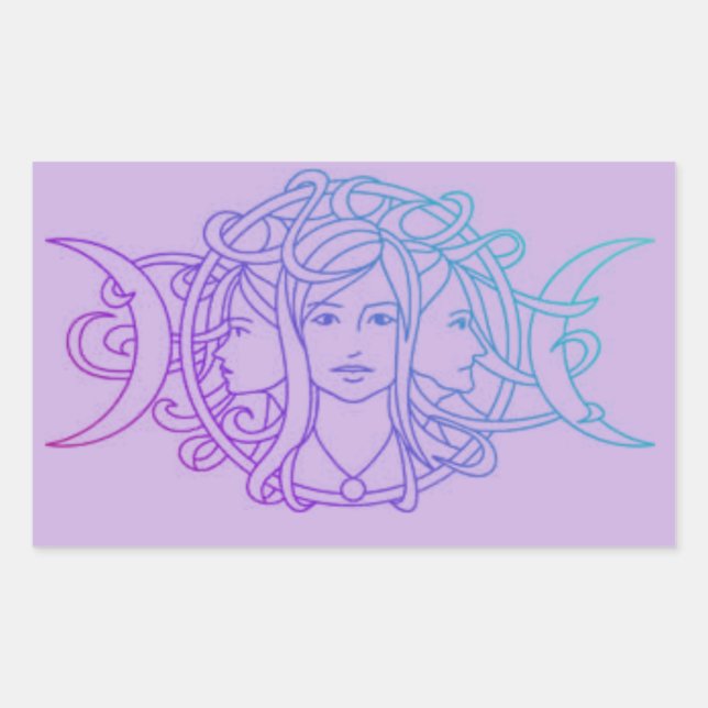 Sticker Rectangulaire Déesse triple (Devant)