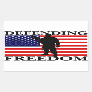 Sticker Rectangulaire Défendre la liberté patriotique