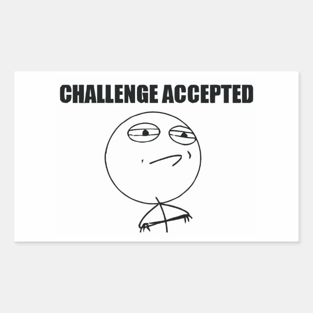 Sticker Rectangulaire Défi accepté (Devant)