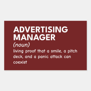Sticker Rectangulaire Définition de Funny Marketing Manager