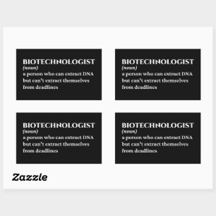 Sticker Rectangulaire Définition drôle de Biotechnologue