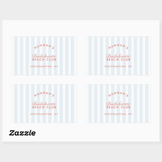 Sticker Rectangulaire Demoiselle d'honneur Rétro Moderne Rouge & Bleu Pe (Feuille)
