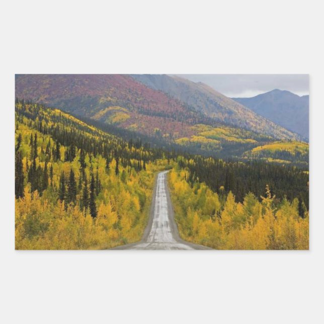 Sticker Rectangulaire Dempster Highway Au sommet du monde (Devant)