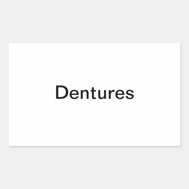 Sticker Rectangulaire Dentures Étiquette/ (Devant)