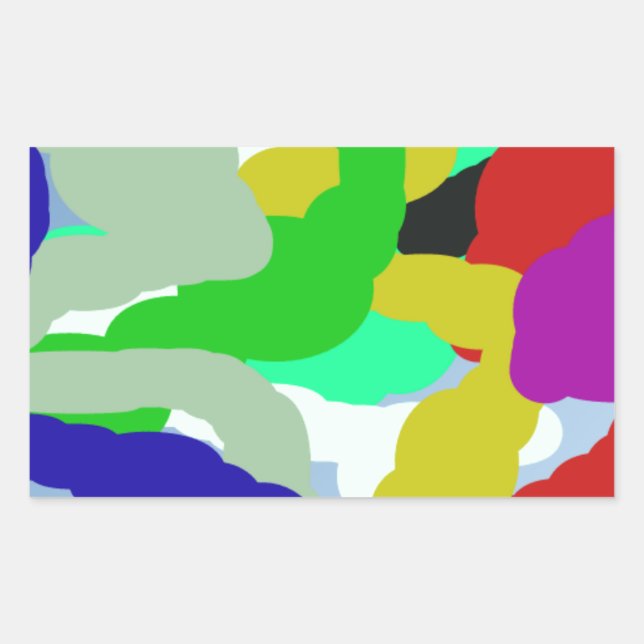 Sticker Rectangulaire design abstrait 64329 coloré (Devant)