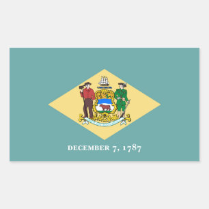 Sticker Rectangulaire Design de drapeau d'état du Delaware