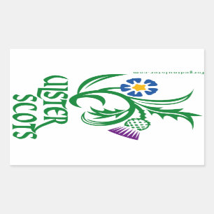 Sticker Rectangulaire Design de lin et de chardon Ulster-Scots