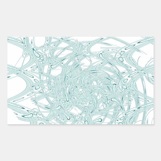 Sticker Rectangulaire Design de lumière verte sur blanc (Devant)