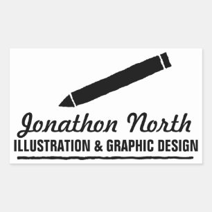 Sticker Rectangulaire Design graphique crayon noir ID299