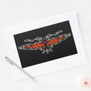 Sticker Rectangulaire Dessin cool coloré et flou v2