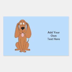 Sticker Rectangulaire Dessin de chien Brown. Hound.