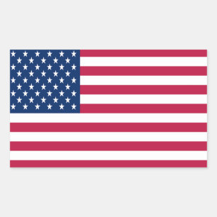 Sticker Rectangulaire Dessin de fierté de drapeau américain USA