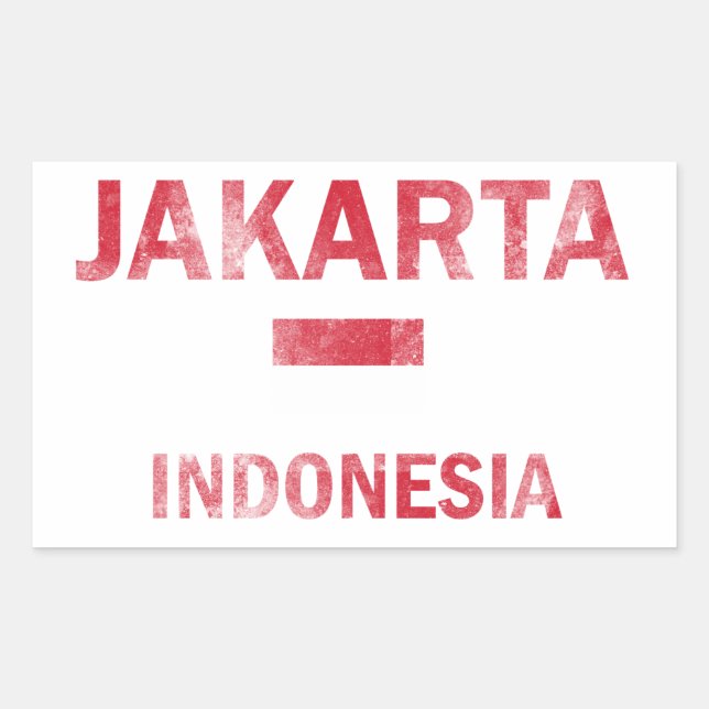 Sticker Rectangulaire Dessins de Jakarta Indonésie (Devant)