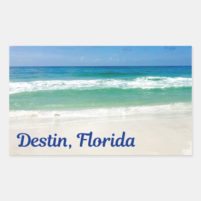 Sticker Rectangulaire Destin Florida Blue Beach (Devant)