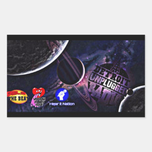 Sticker Rectangulaire Detroit a débranché l'espace extra-atmosphérique