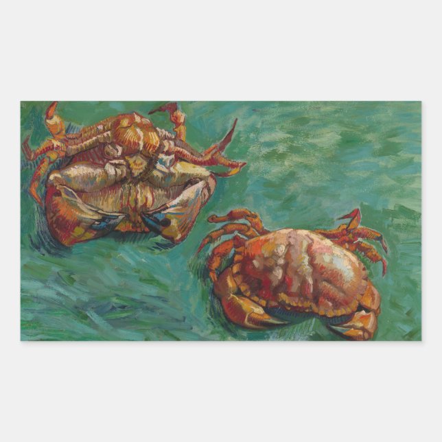 Sticker Rectangulaire Deux crabes par Vincent van Gogh (Devant)