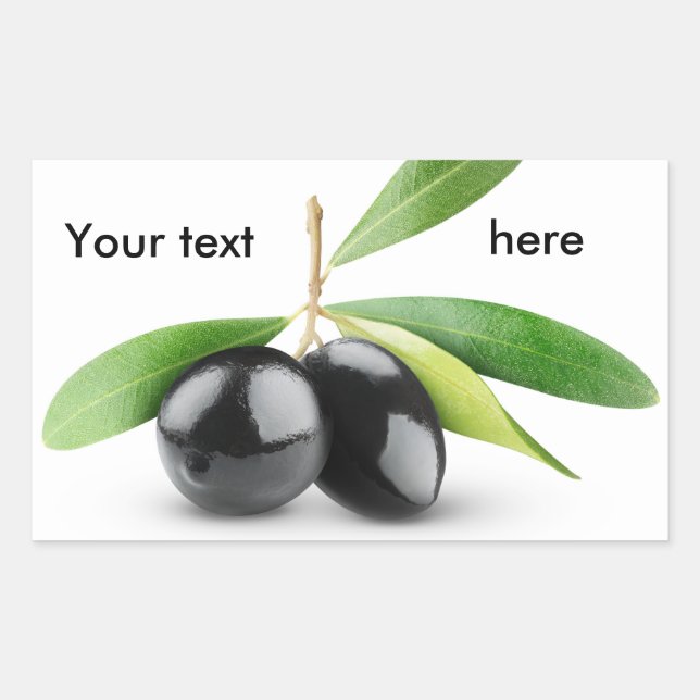 Sticker Rectangulaire Deux olives noires (Devant)