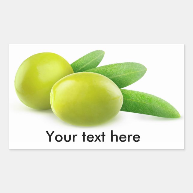 Sticker Rectangulaire Deux olives vertes (Devant)