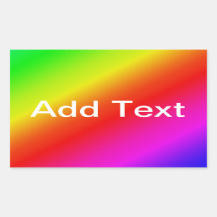 Sticker Rectangulaire Diagonale arc-en-ciel rouge à vert