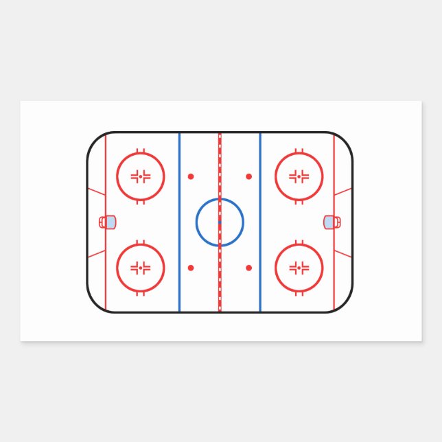 Sticker Rectangulaire Diagramme de la patinoire Hockey Jeu Compagnon (Devant)