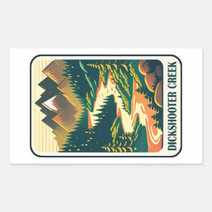 Sticker Rectangulaire Dickshooter Creek Idaho couleurs